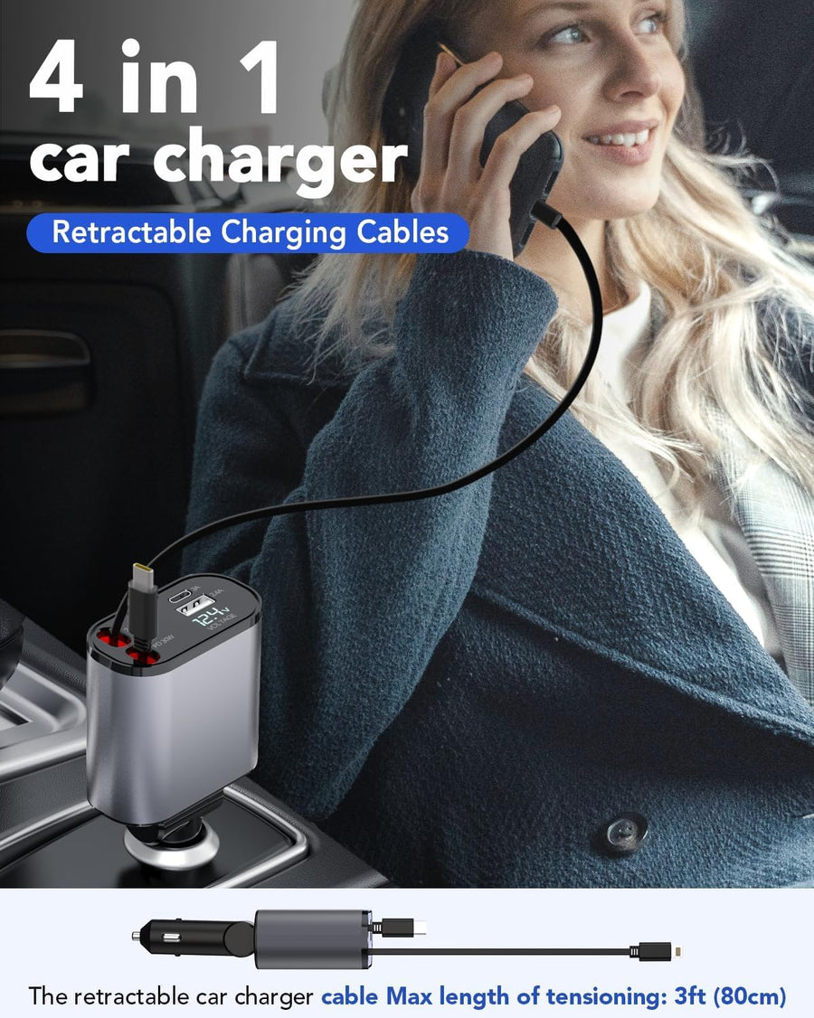 Model Q9 – Ultimate 4-in-1 Car Charger with Super Fast Charging