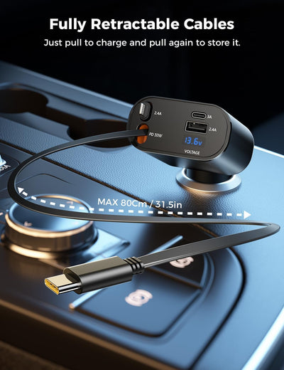 Model Q9 – Ultimate 4-in-1 Car Charger with Super Fast Charging