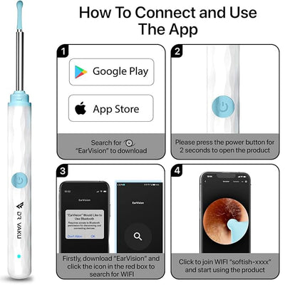 Earwax cleaner tool kit with 1080P camera WIFI & LED Light