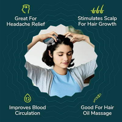 Scalp Massager | 96 Silicon Kneading Points with Detachable Heads | Scalp, Body & Head Massager for Hair Growth (Green)